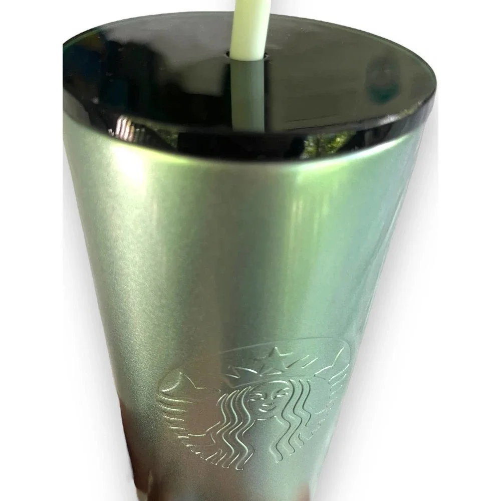 2022 Starbucks Green Ombre Stainless Steel Tumbler 16 oz Cold Cup NEW